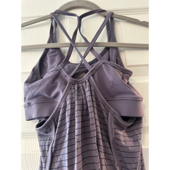 CALIA by Carrie Underwood Double Layered Purple Striped Tank, XS - Picture 7 of 7